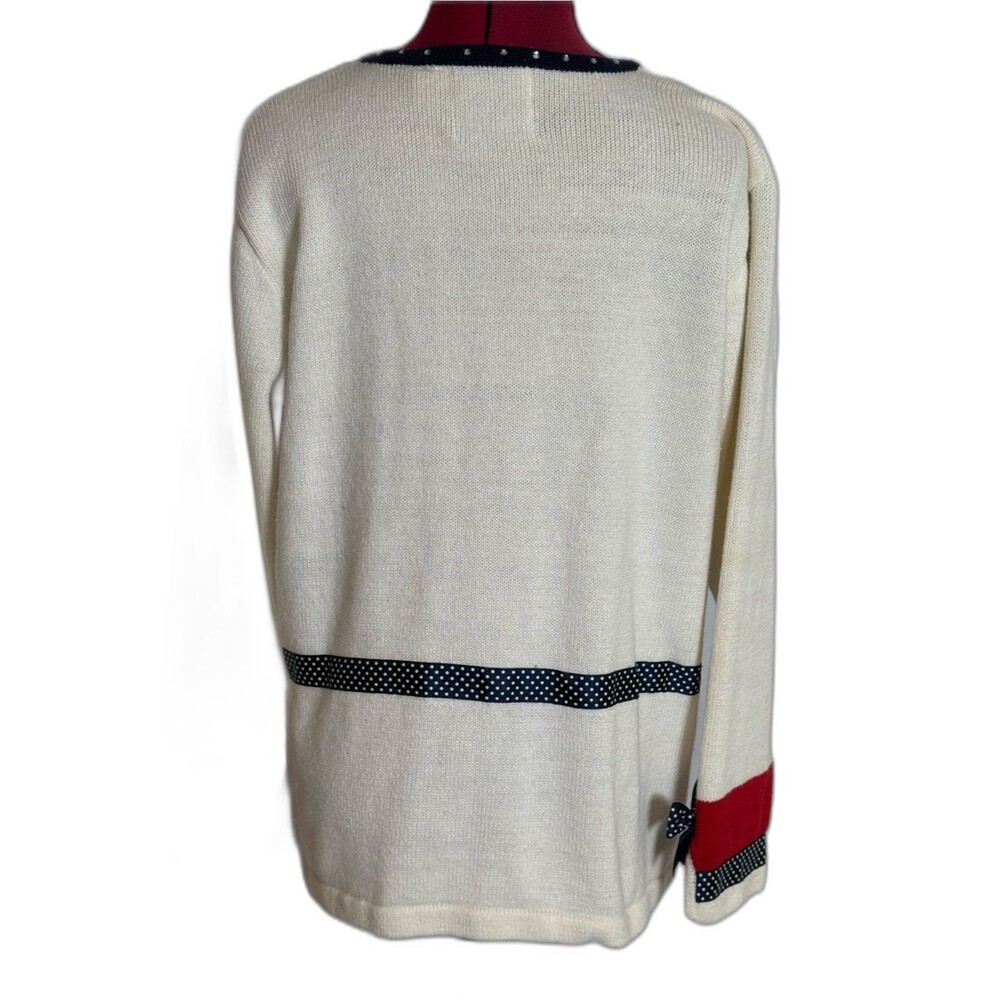 Storybook Knits Embellished Cardigan Women's Size Large American Celebration - Picture 5 of 15